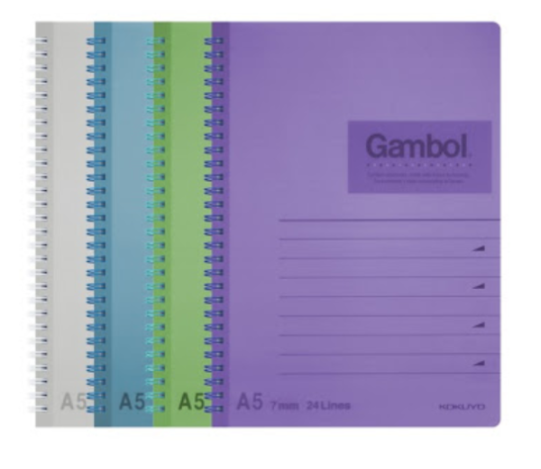 GAMBOL A5 雙線圈透明PP面單行簿(80頁)(2本裝)
